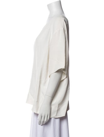 The Row Bateau Neckline Short Sleeve Blouse