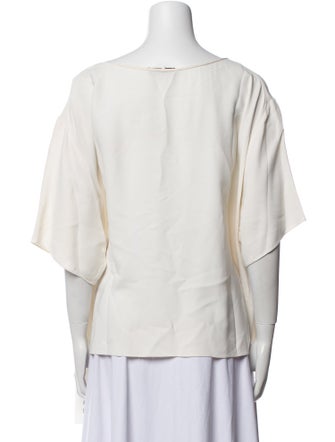 The Row Bateau Neckline Short Sleeve Blouse