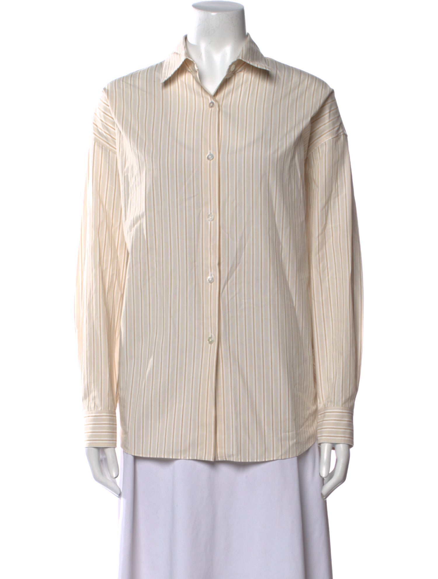 The Row Striped Long Sleeve Button-Up Top