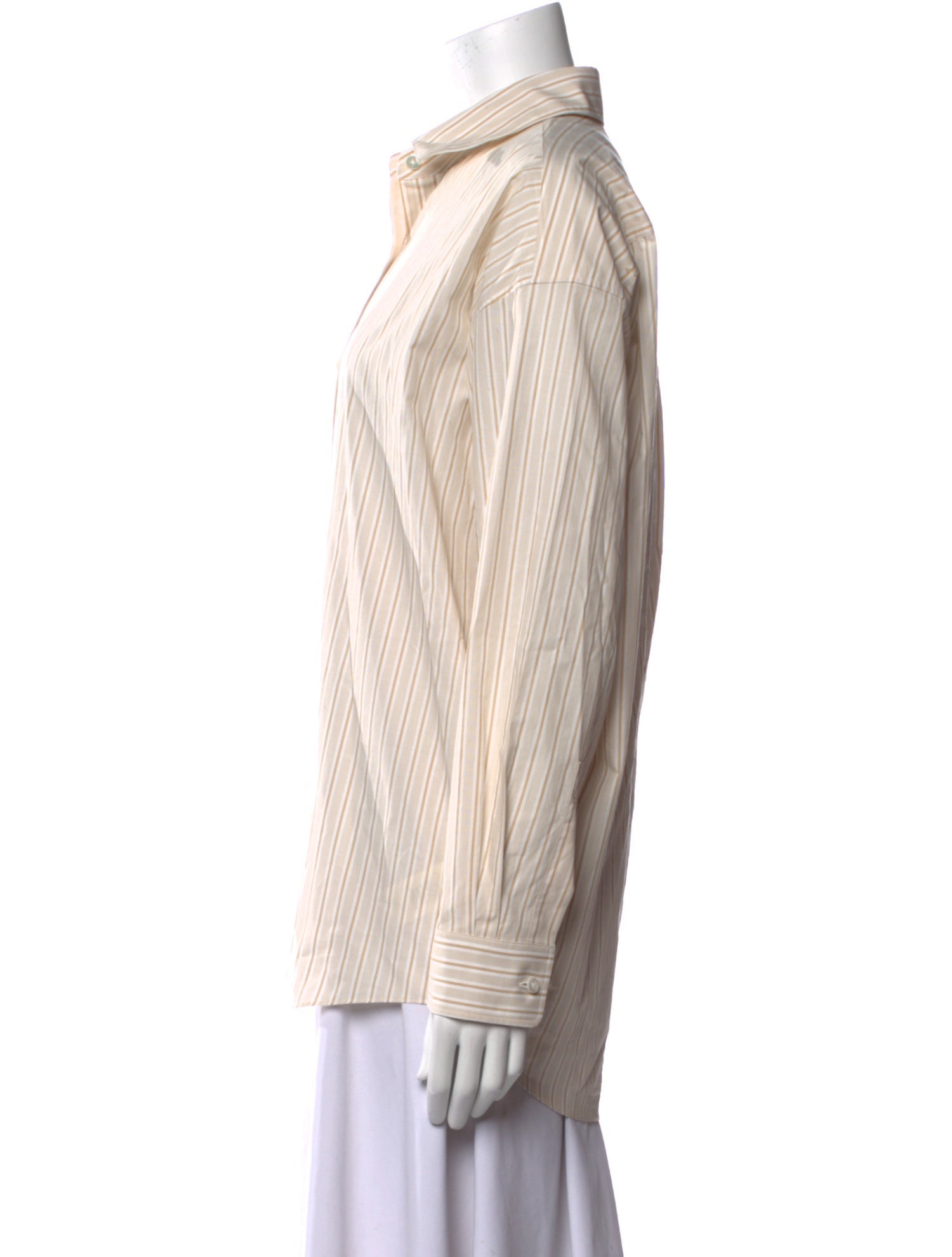 The Row Striped Long Sleeve Button-Up Top