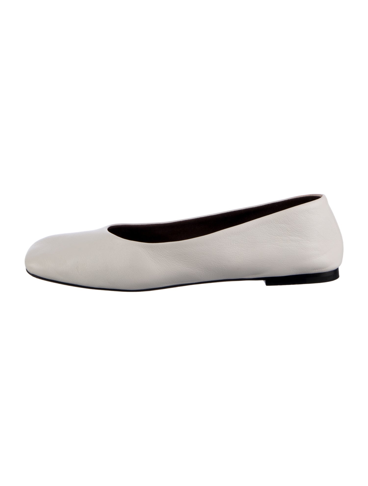 The Row Square Ballet Leather Ballet Flats