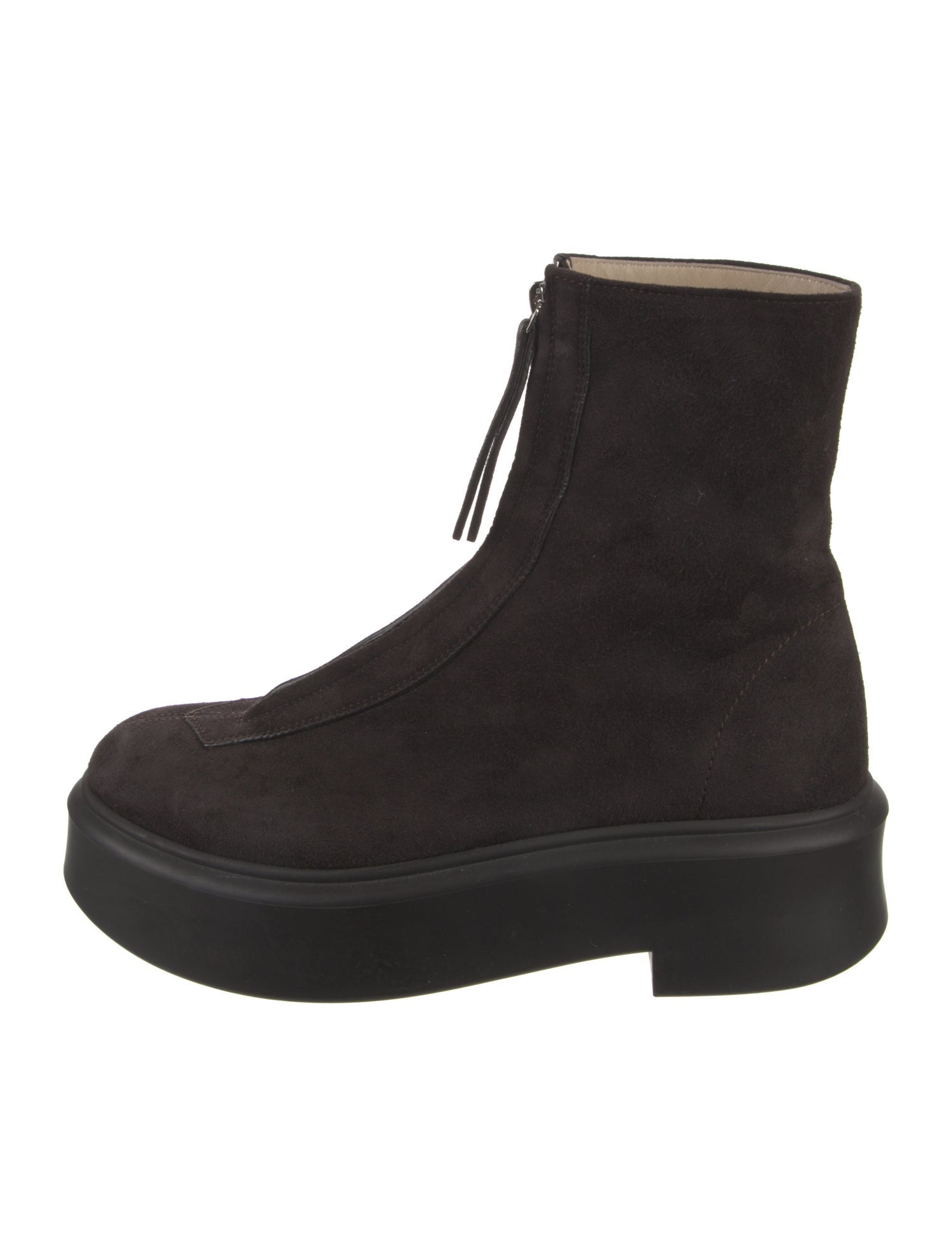 The Row Zipped 1 Suede Combat Boots