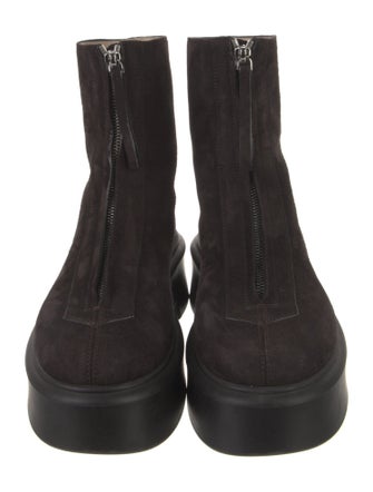 The Row Zipped 1 Suede Combat Boots
