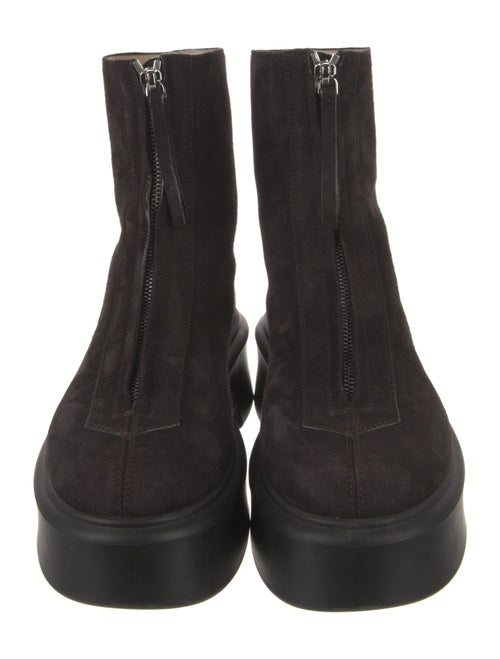 The Row Zipped 1 Suede Combat Boots