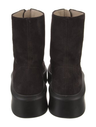 The Row Zipped 1 Suede Combat Boots
