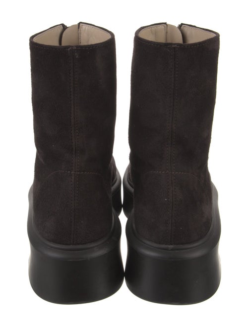 The Row Zipped 1 Suede Combat Boots