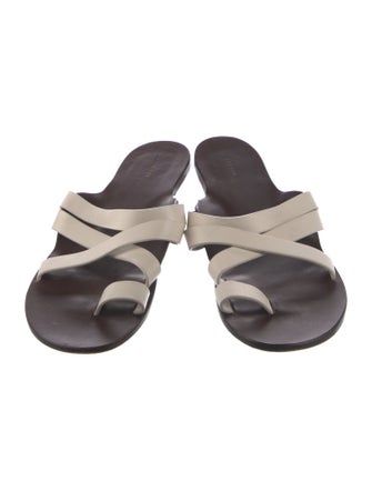 The Row Leather Slides