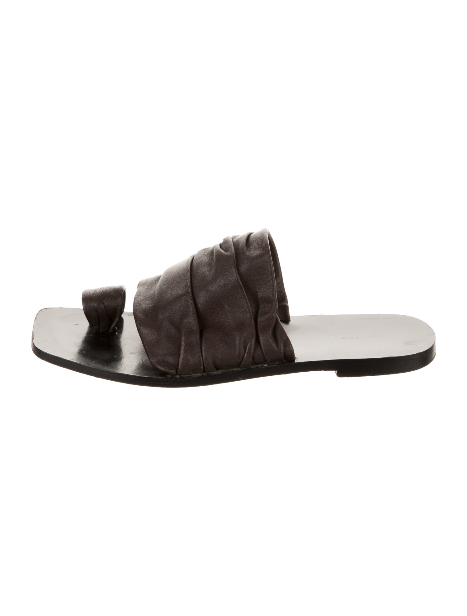 The Row Drape Leather Slides