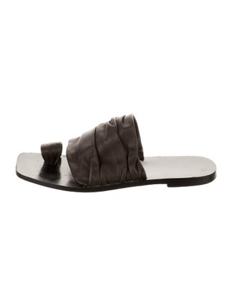 The Row Drape Leather Slides