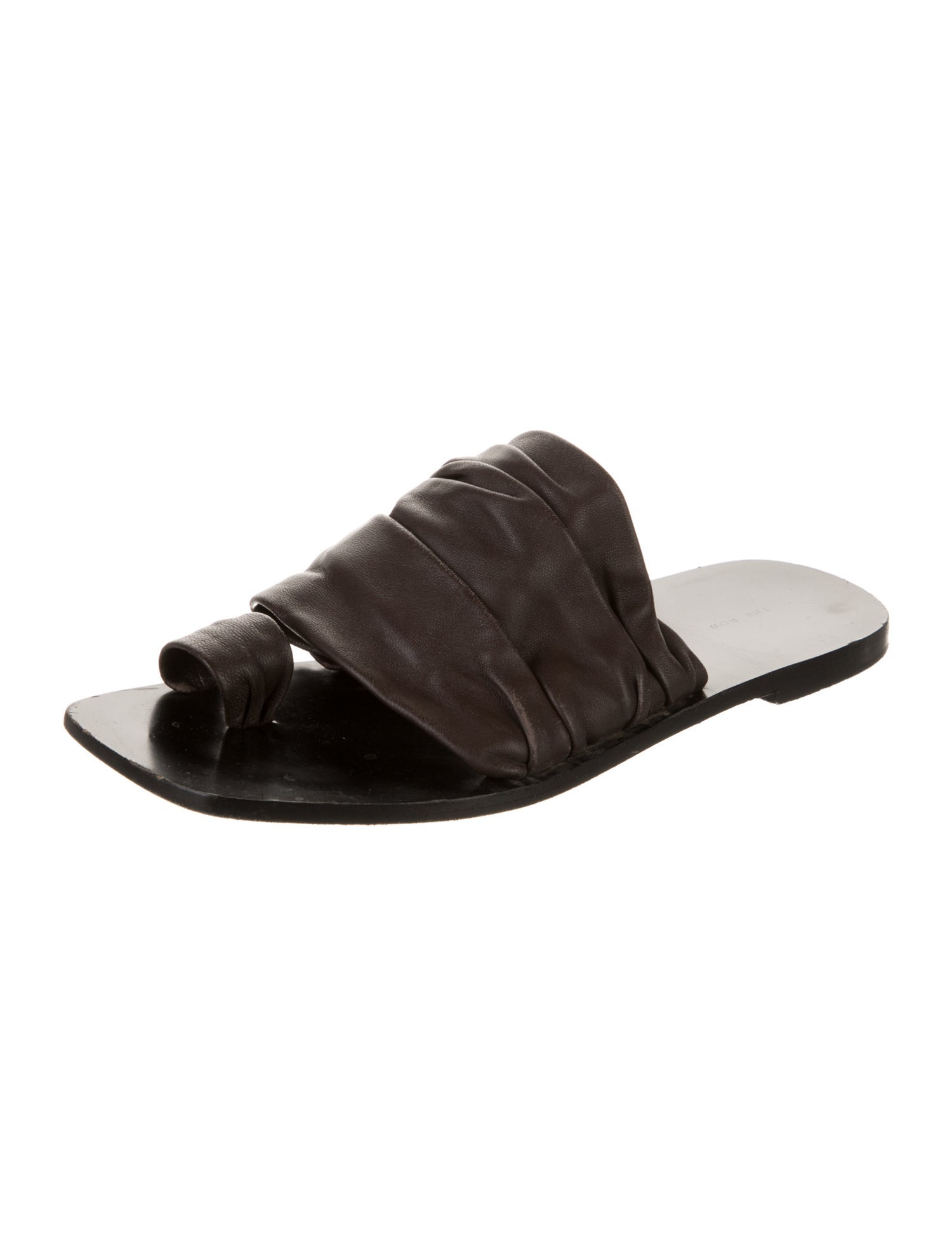 The Row Drape Leather Slides
