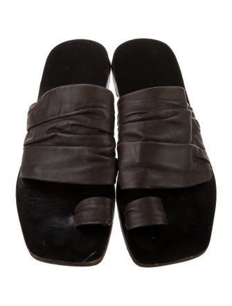 The Row Drape Leather Slides