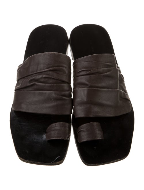 The Row Drape Leather Slides