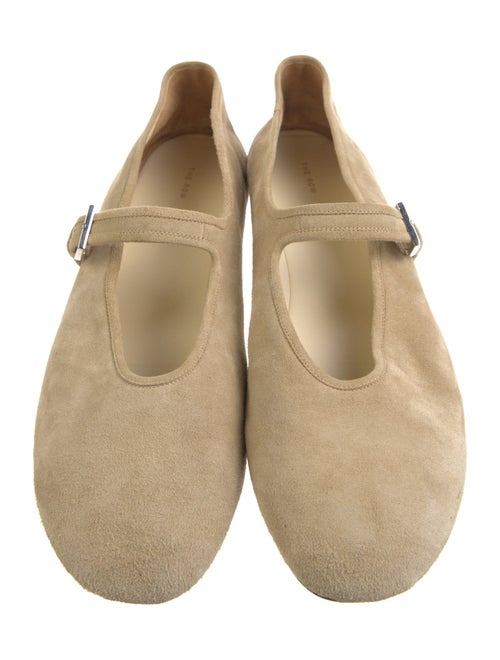 The Row Suede Mary Jane Flats