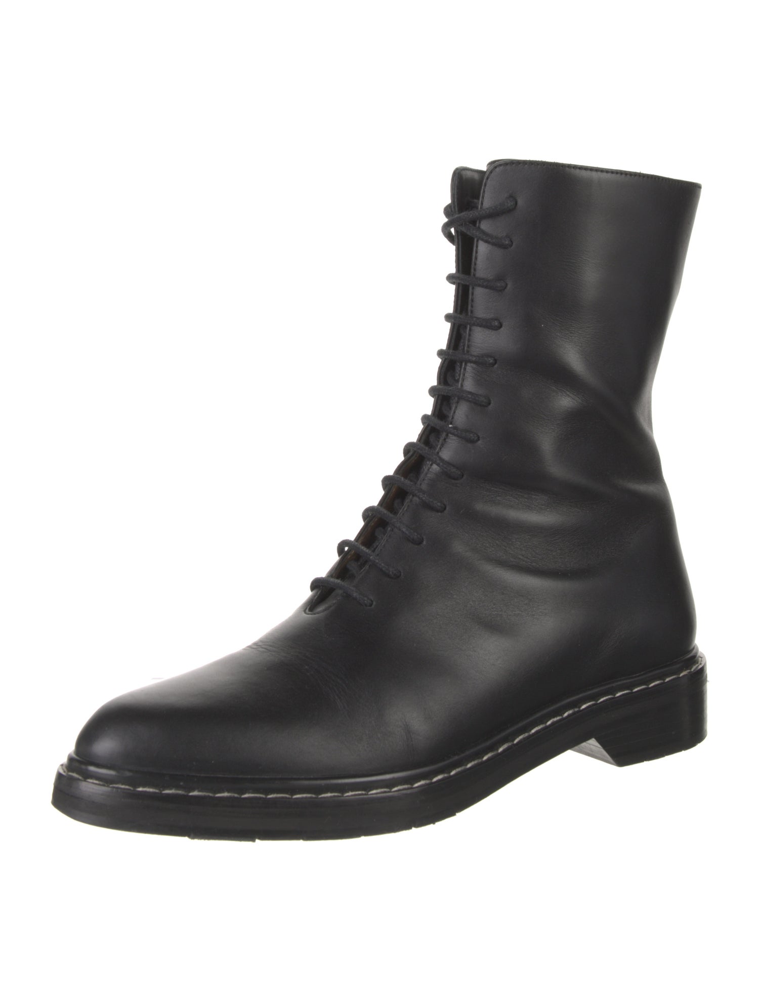 The Row Fara Leather Combat Boots