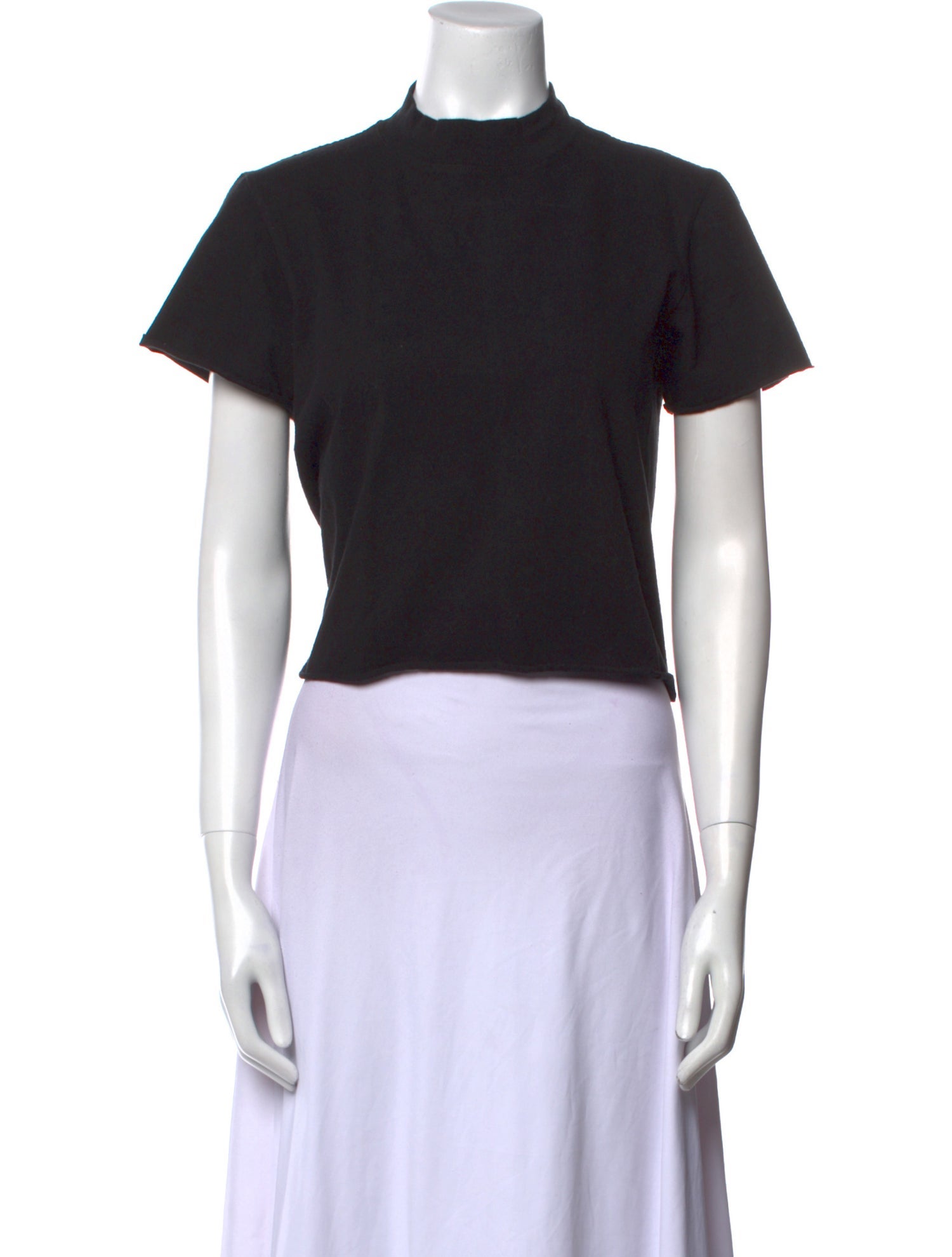 The Row Mock Neck Short Sleeve Crop Top