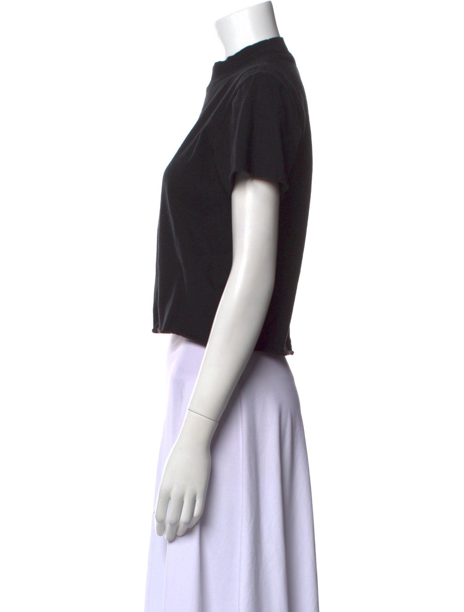 The Row Mock Neck Short Sleeve Crop Top