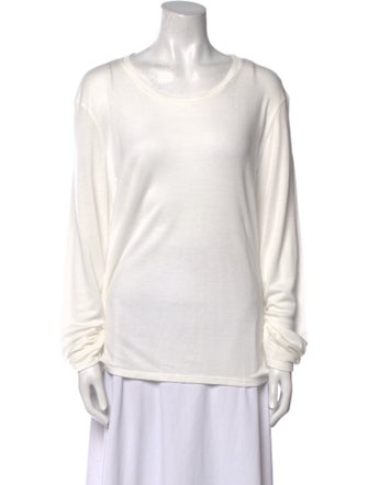 The Row Scoop Neck Long Sleeve Top
