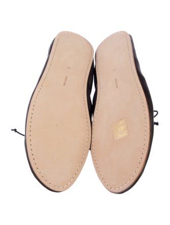 The Row Leather Bow Accents Ballet Flats