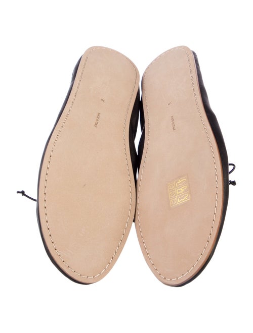 The Row Leather Bow Accents Ballet Flats