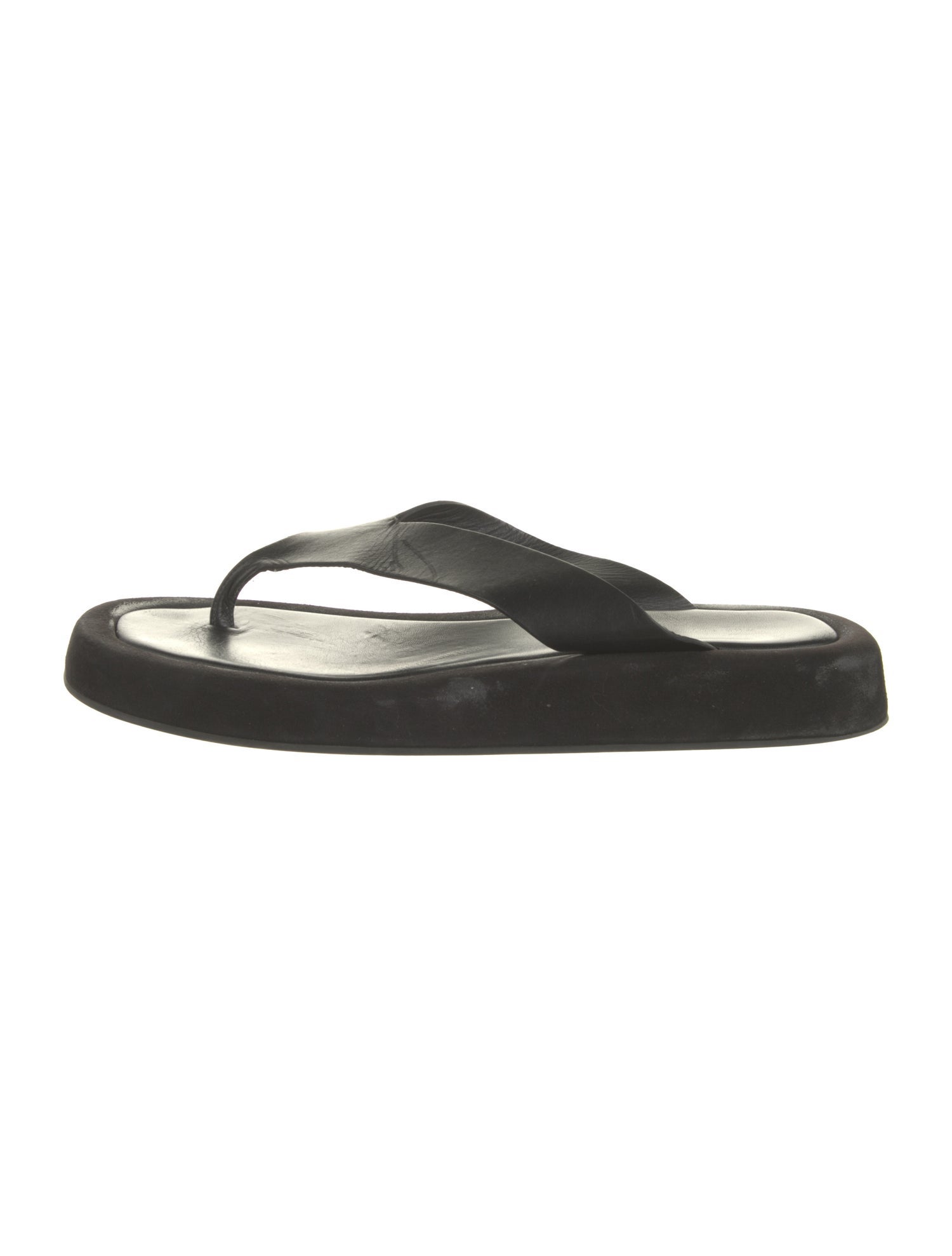 The Row Ginza Suede Flip Flops