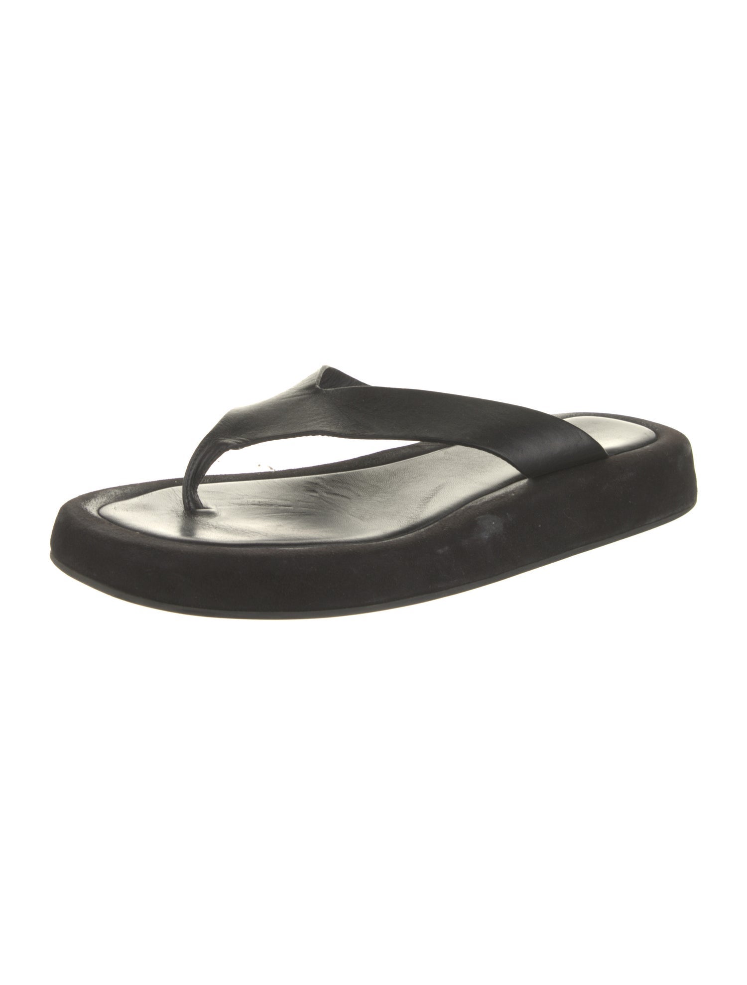The Row Ginza Suede Flip Flops
