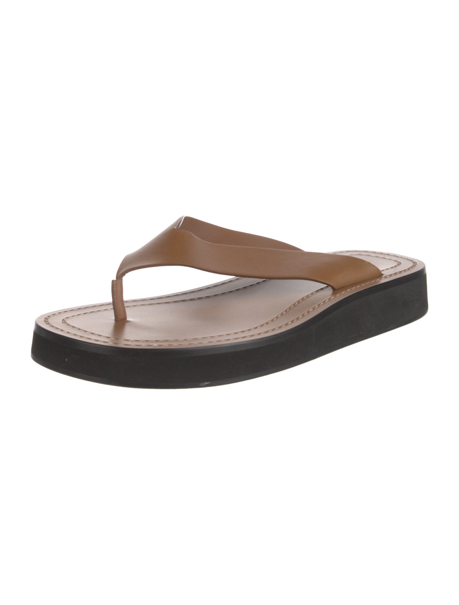 The Row Ginza Leather Flip Flops