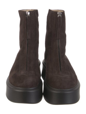 The Row Zipped I Suede Combat Boots