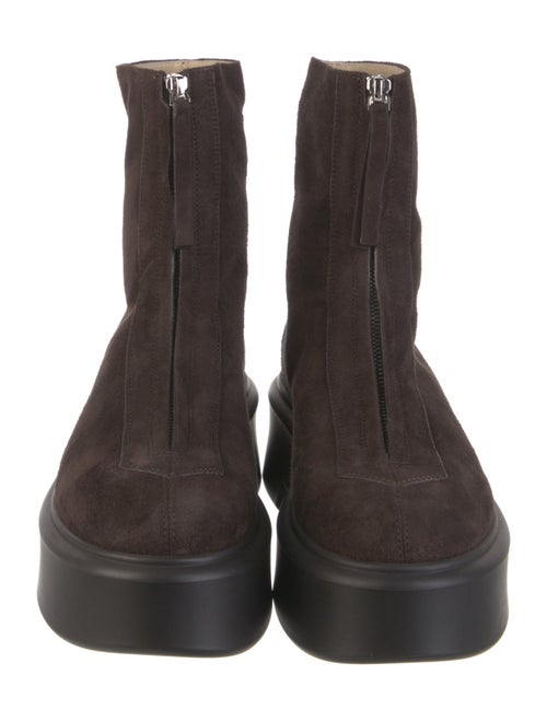 The Row Zipped I Suede Combat Boots