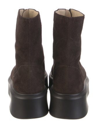 The Row Zipped I Suede Combat Boots