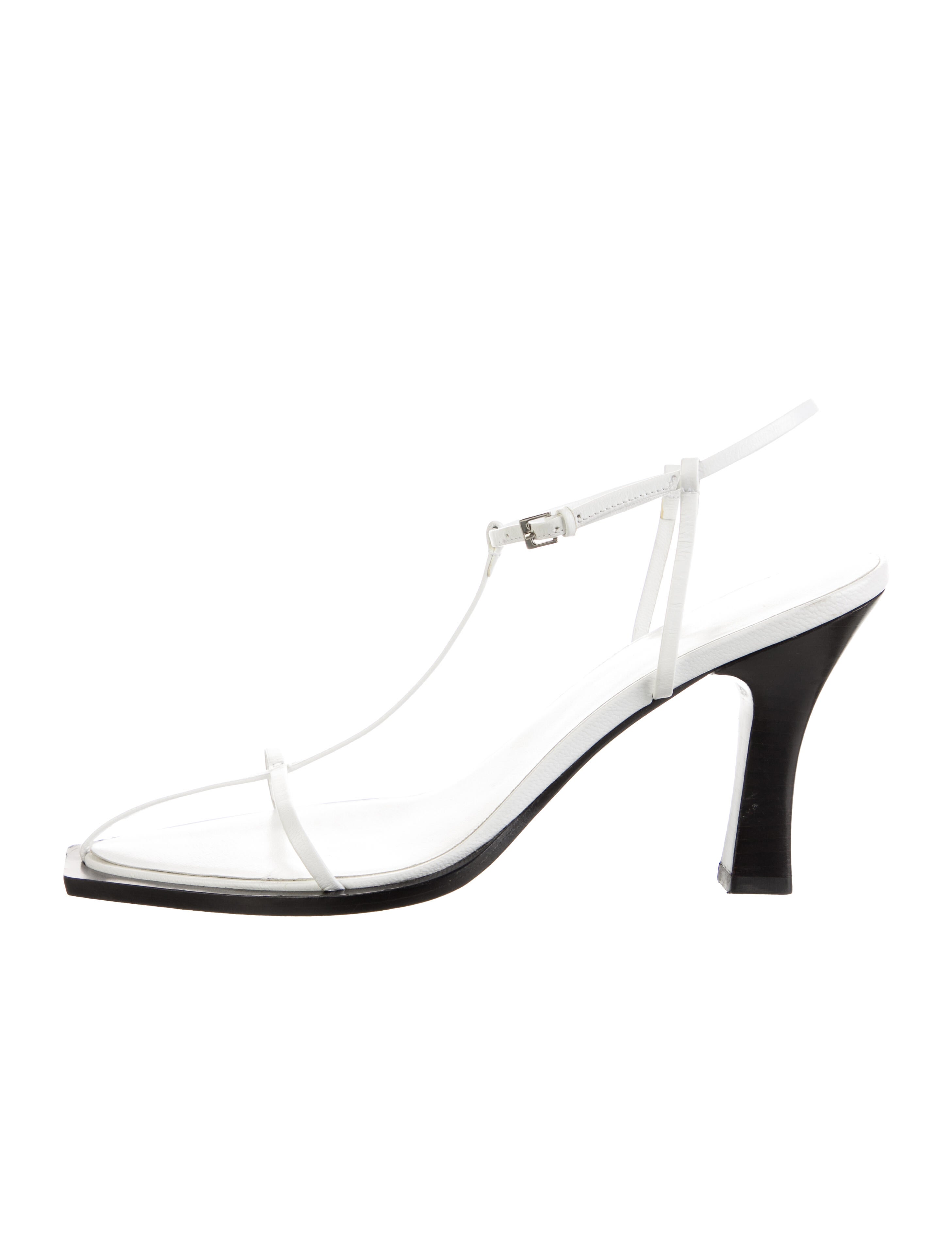 The Row Leather T-Strap Sandals