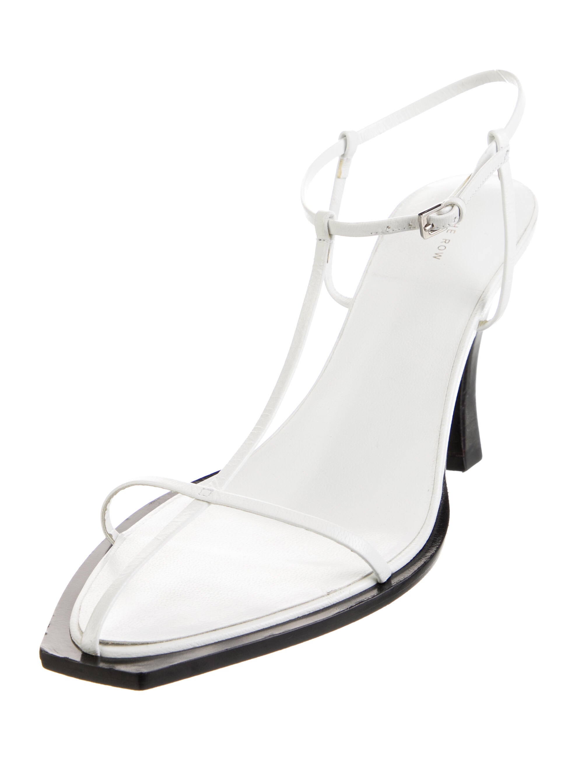 The Row Leather T-Strap Sandals