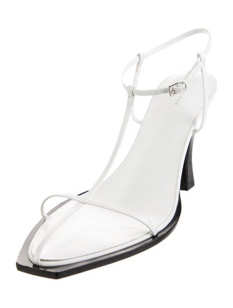 The Row Leather T-Strap Sandals