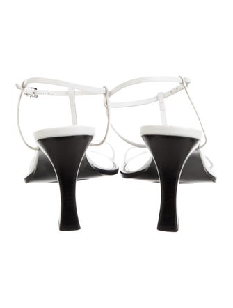 The Row Leather T-Strap Sandals