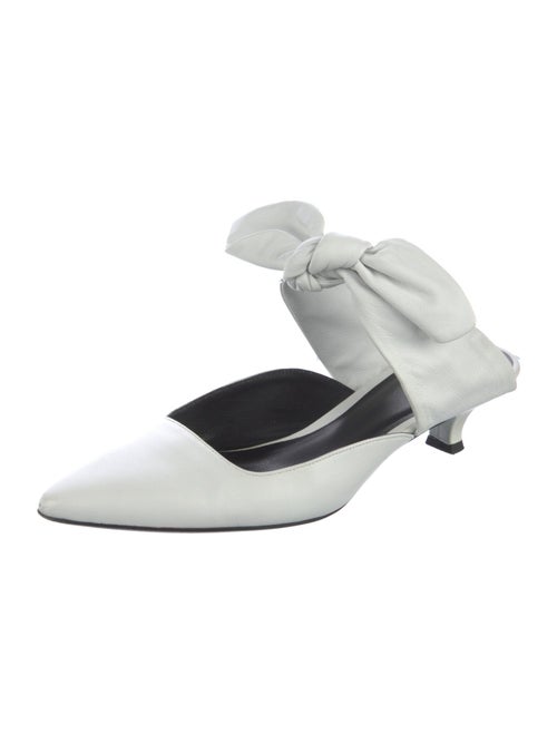 The Row Leather Bow Accents Mules