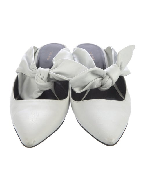 The Row Leather Bow Accents Mules