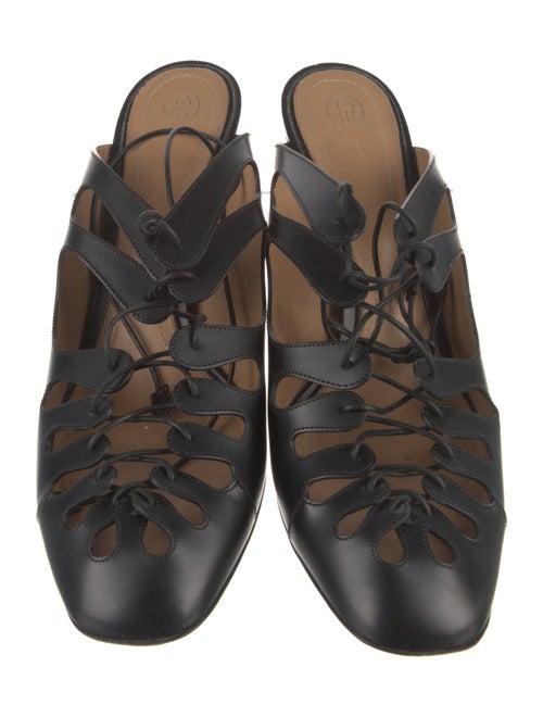 The Row Leather Cutout Accent Slingback Pumps