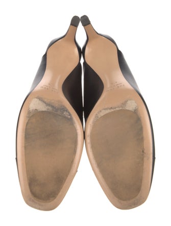 The Row Leather Cutout Accent Slingback Pumps