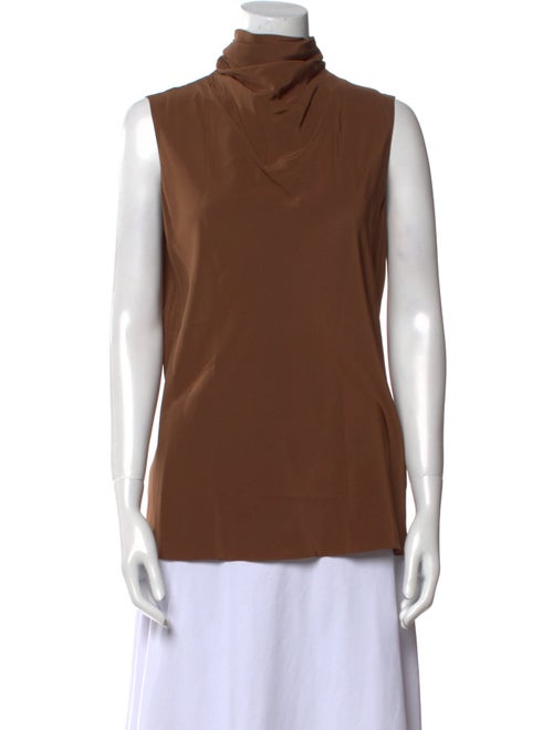 The Row Silk Cowl Neck Top