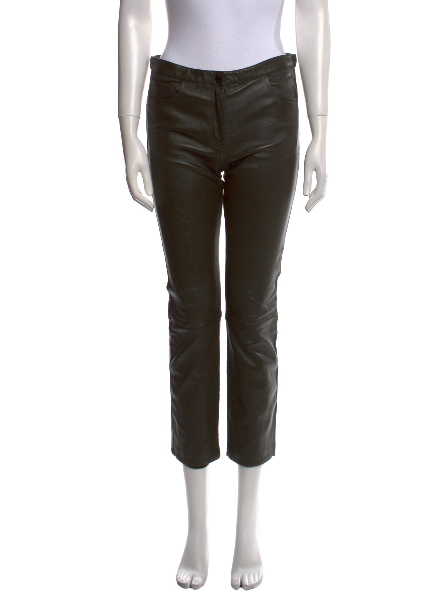 The Row Leather Straight Leg Pants