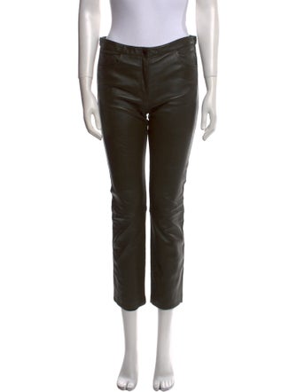 The Row Leather Straight Leg Pants