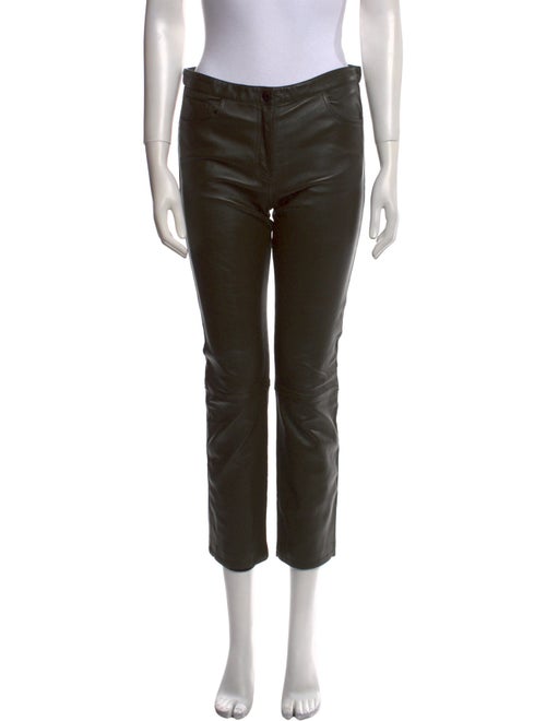 The Row Leather Straight Leg Pants