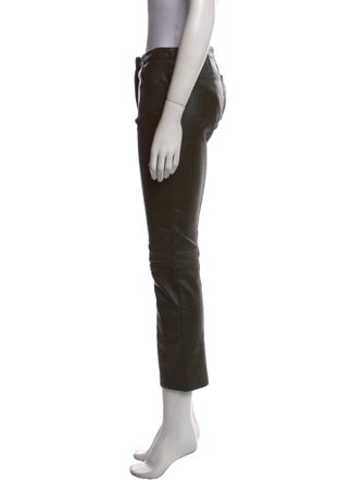 The Row Leather Straight Leg Pants