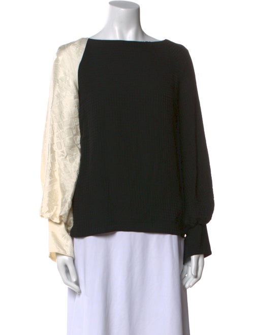 The Row Silk Bateau Neckline Blouse