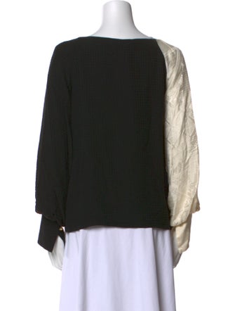 The Row Silk Bateau Neckline Blouse