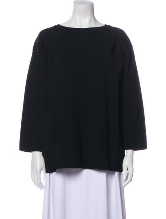 The Row Bateau Neckline Three-Quarter Sleeve Blouse