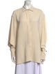 The Row Silk Long Sleeve Button-Up Top
