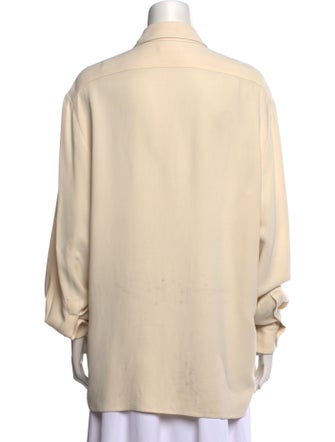 The Row Silk Long Sleeve Button-Up Top