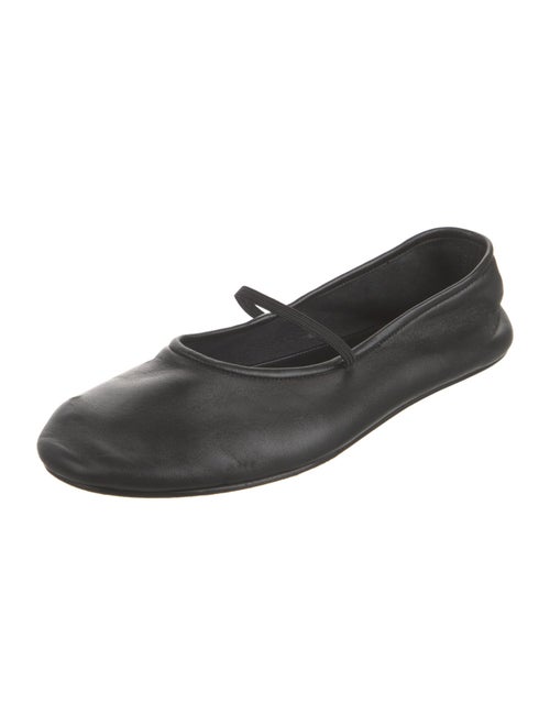The Row Elastic Leather Mary Jane Flats