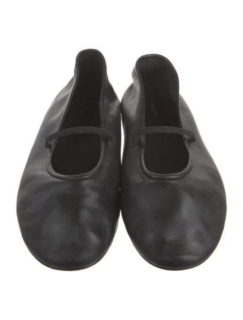 The Row Elastic Leather Mary Jane Flats