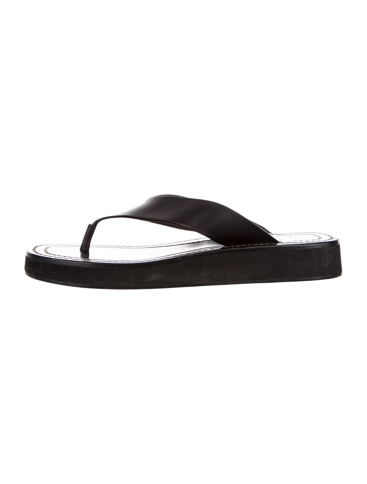 The Row Ginza Leather Flip Flops